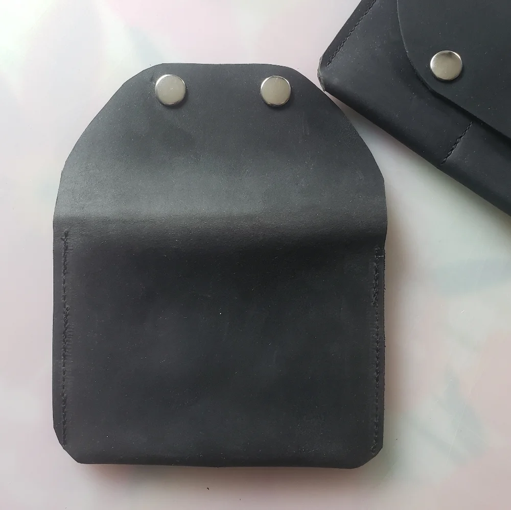 Full Grain Oil Tan Leather Black Wallet